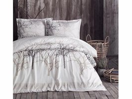 Clasy Ranforce Dört Mevsim 200 x 220 cm Doğa Çift Kişilik Nevresim Takımı Bej
