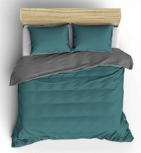 Sedef Home Kışlık 200 x 220 cm Düz Çift Kişilik Nevresim Takımı Antrasit Turkuaz