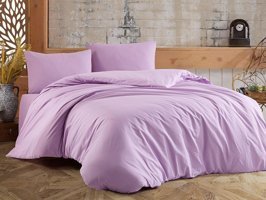 Çeyiz Diyarı Ranforce Dört Mevsim 200 x 220 cm Düz Çift Kişilik Nevresim Takımı Lila