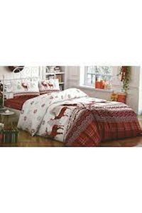 Taç Ranforce Dört Mevsim 200 x 220 cm Desenli Çift Kişilik Nevresim Takımı Kırmızı