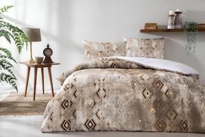Özdilek Saten Kışlık 200 x 220 cm Desenli Çift Kişilik Nevresim Takımı Kahverengi