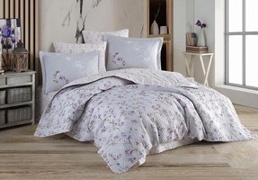 Hobby Ranforce Dört Mevsim 200 x 220 cm Çiçekli Çift Kişilik Nevresim Takımı Mor
