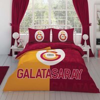 Taç Pamuk Dört Mevsim 200 x 220 cm Lastikli Taraftar Çift Kişilik Nevresim Takımı Kırmızı Sarı