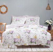 Karaca Home Pamuk Saten Dört Mevsim 200 x 220 cm Çiçekli Çift Kişilik Nevresim Takımı Somon