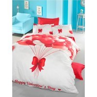 Komfort Home Pamuk Saten Dört Mevsim 200 x 220 cm 3D Çift Kişilik Nevresim Takımı Kırmızı