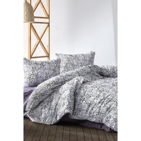 Marie Claire Ranforce Dört Mevsim 200 x 220 cm Leopar Çift Kişilik Nevresim Takımı Beyaz Siyah