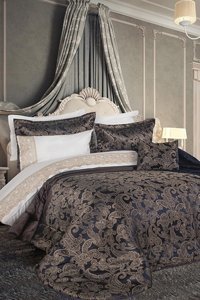 Özdilek Pamuk Kışlık 200 x 220 cm Battaniyeli Desenli Çift Kişilik Nevresim Takımı Lacivert