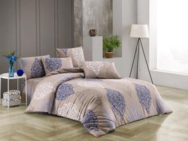 Nevresim Dünyası Ranforce Dört Mevsim 200 x 220 cm Şal Desen Çift Kişilik Nevresim Takımı Gül Kurusu