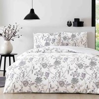 Taç Ranforce Dört Mevsim 200 x 220 cm Desenli Çift Kişilik Nevresim Takımı Beyaz