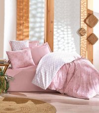 Nevresim Dünyası Pamuk Dört Mevsim 200 x 220 cm Düz Çift Kişilik Nevresim Takımı Pembe