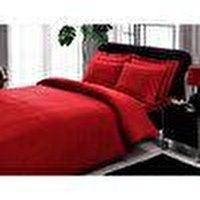 Taç Ranforce Dört Mevsim 200 x 220 cm Düz Çift Kişilik Nevresim Takımı Kırmızı