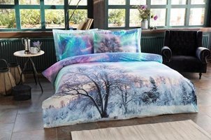 Özdilek Ranforce Kışlık 200 x 220 cm Manzara Çift Kişilik Nevresim Takımı Mint