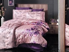 Altınbaşak Pamuk Saten Dört Mevsim 200 x 220 cm Çiçekli Çift Kişilik Nevresim Takımı Pembe