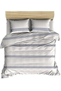 Makiteks Pamuk Dört Mevsim 200 x 220 cm Çizgili Çift Kişilik Nevresim Takımı Lacivert