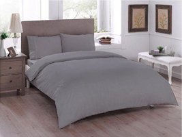 Çeyiz Diyarı Ranforce Dört Mevsim 200 x 220 cm Düz Çift Kişilik Nevresim Takımı Gri