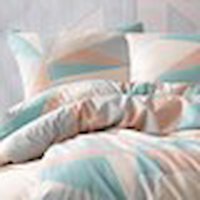 Marie Claire Ranforce Dört Mevsim 200 x 220 cm Geometrik Çift Kişilik Nevresim Takımı Yavruağzı