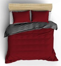 Sedef Home Kışlık 160 x 220 cm Düz Çift Kişilik Nevresim Takımı Antrasit Bordo