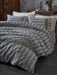 Ecocotton Pamuk Dört Mevsim 200 x 220 cm Modern Çift Kişilik Nevresim Takımı Lacivert