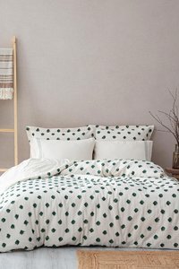 Ecocotton Pamuk Dört Mevsim 200 x 220 cm Modern Çift Kişilik Nevresim Takımı Yeşil