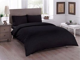Çeyiz Diyarı Ranforce Dört Mevsim 200 x 220 cm Düz Çift Kişilik Nevresim Takımı Siyah