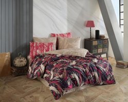 Hobby Ranforce Dört Mevsim 200 x 220 cm Desenli Çift Kişilik Nevresim Takımı Lacivert