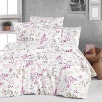 T.Concept Pamuk Polyester Dört Mevsim 200 x 220 cm Çiçekli Çift Kişilik Nevresim Takımı Pembe