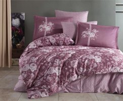 Clasy Saten Kışlık 200 x 220 cm Modern Çift Kişilik Nevresim Takımı Mürdüm
