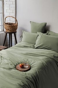 İssimo Home Pamuk Dört Mevsim 240 x 220 cm Düz Çift Kişilik Nevresim Takımı Yeşil