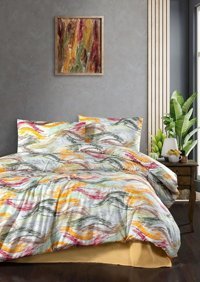 Mulberry Kışlık 155 x 220 cm Çizgili Çift Kişilik Nevresim Takımı Çok Renkli