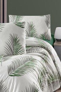 Mulberry Pamuk Kışlık 200 x 220 cm Yaprak Çift Kişilik Nevresim Takımı Beyaz