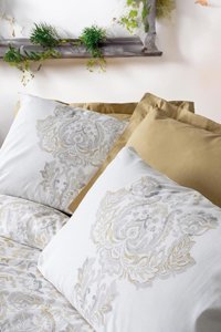 Cotton Box Pamuk Dört Mevsim 200 x 220 cm Modern Çift Kişilik Nevresim Takımı Hardal