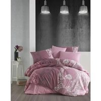 New Home Pamuk Kışlık 200 x 220 cm Çiçekli Çift Kişilik Nevresim Takımı Mor Pembe