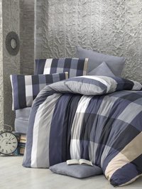 Komfort Home Pamuk Polyester 200 x 220 cm Ekoseli Çift Kişilik Nevresim Takımı Çok Renkli