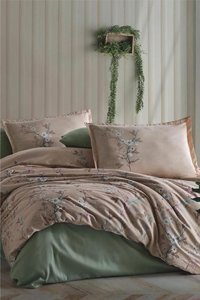 Clasy Saten Kışlık 200 x 220 cm Doğa Çift Kişilik Nevresim Takımı Bej