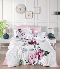 T.Concept Saten Dört Mevsim 200 x 220 cm Çiçekli Çift Kişilik Nevresim Takımı Çok Renkli