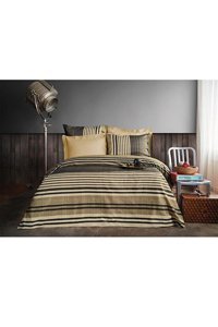 İssimo Home Pamuk Saten Dört Mevsim 200 x 220 cm Çizgili Çift Kişilik Nevresim Takımı Çok Renkli