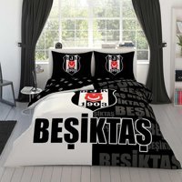 Taç Pamuk Dört Mevsim 200 x 220 cm Lastikli Taraftar Çift Kişilik Nevresim Takımı Siyah