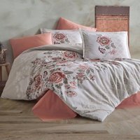 Clasy Ranforce Dört Mevsim 200 x 220 cm Çiçekli Çift Kişilik Nevresim Takımı Kırmızı