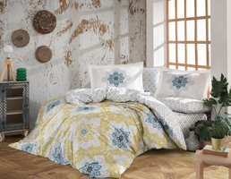 Hobby Pamuk Dört Mevsim 200 x 220 cm Etnik Çift Kişilik Nevresim Takımı Çok renkli