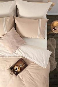 T.Concept Pamuk Dört Mevsim 200 x 220 cm Düz Çift Kişilik Nevresim Takımı Bej Krem