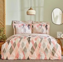 Karaca Home Pamuk Dört Mevsim 200 x 220 cm Desenli Çift Kişilik Nevresim Takımı Pudra