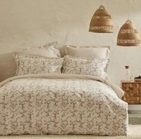 Karaca Home Pamuk Dört Mevsim 200 x 220 cm Çiçekli Çift Kişilik Nevresim Takımı Bej
