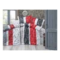 Clasy Pamuk Dört Mevsim 200 x 220 cm Çiçekli Çift Kişilik Nevresim Takımı Kırmızı