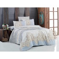 Ete Hometex Ranforce Dört Mevsim 200 x 220 cm Desenli Çift Kişilik Nevresim Takımı Mavi