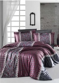 Altınbaşak Pamuk Saten Dört Mevsim 200 x 220 cm Modern Çift Kişilik Nevresim Takımı Bordo