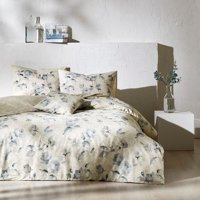 Taç Ranforce Kışlık 200 x 220 cm Çiçekli Çift Kişilik Nevresim Takımı Mavi