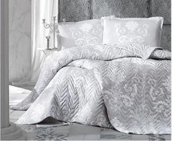 Clasy Pamuk Dört Mevsim 200 x 220 cm Şal Desen Çift Kişilik Nevresim Takımı Açık Gri