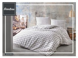 Komfort Home Ranforce Dört Mevsim 200 x 220 cm Ekoseli Çift Kişilik Nevresim Takımı Beyaz