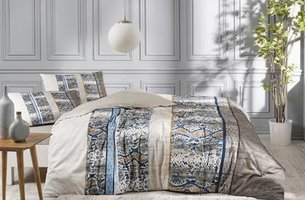 Özdilek Saten Kışlık 200 x 220 cm Desenli Çift Kişilik Nevresim Takımı Bej