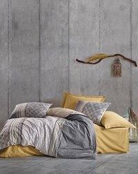 Nevresim Dünyası Ranforce Dört Mevsim 200 x 220 cm Modern Çift Kişilik Nevresim Takımı Bej